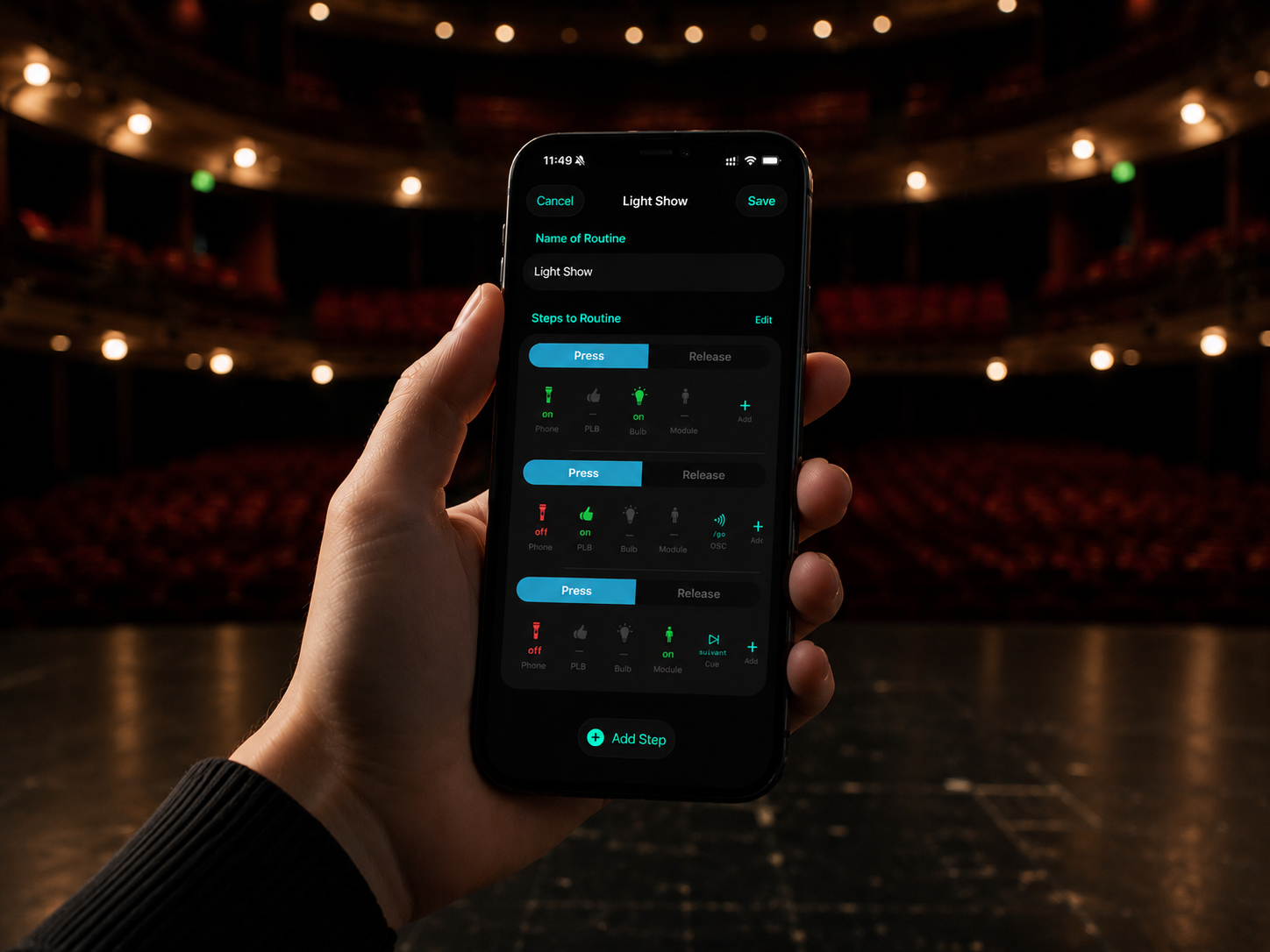 iPhone en mode Pro avec Orchestr