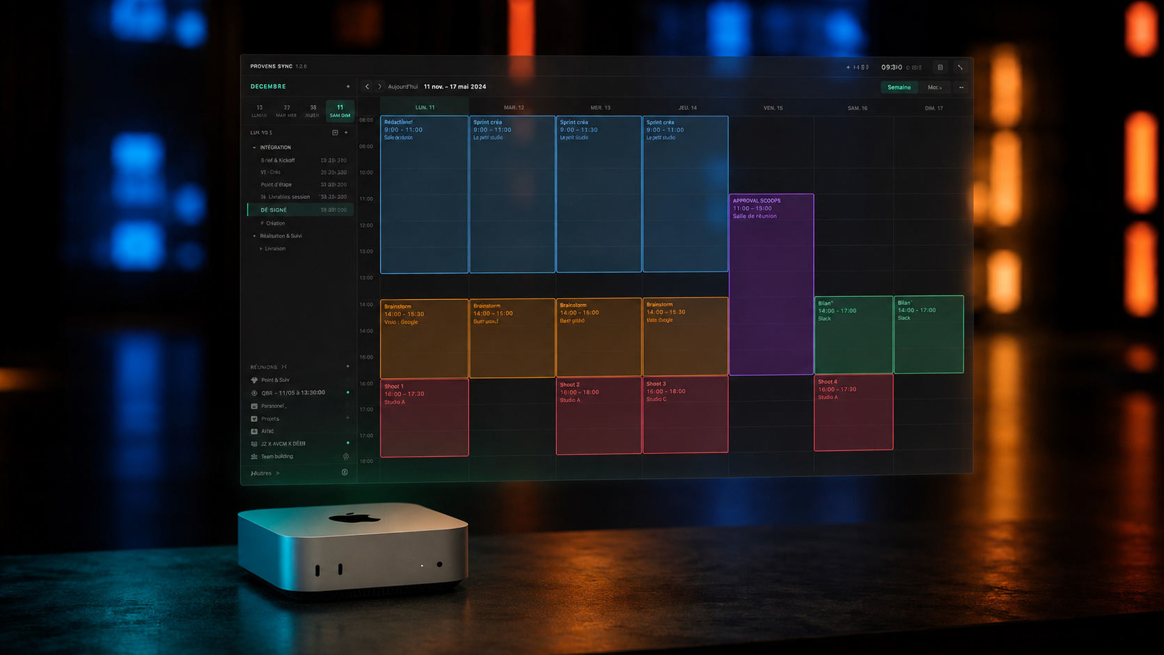 Orchestr mode installation — agenda hebdomadaire sur Mac Mini